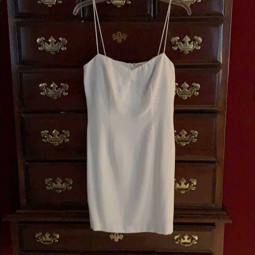 White spaghetti strap dress.